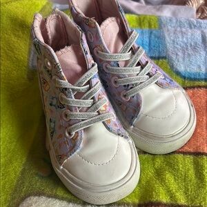 Bluey Kids High-Top Sneakers - Pink and White